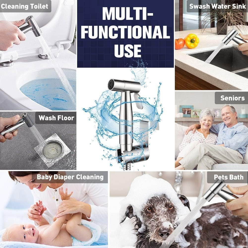 Handheld Bidet Sprayer for Toilet, Muslim Shower Water Jet Sprayer for Toilet, Cloth Diaper Sprayer Bidets for Existing Toilets, Adjustable Water Pressure Toilet Bidet Sprayer with Bidet Hose ﻿ image number 1