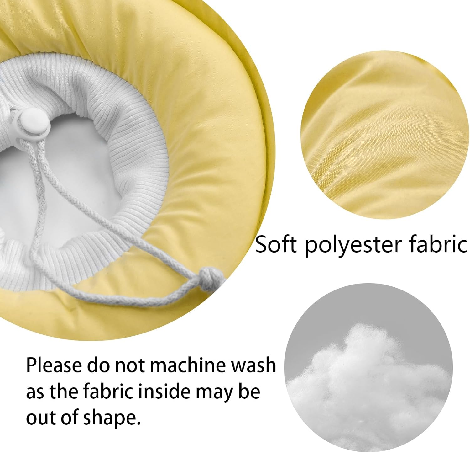 OHCOZZY Cat Collar with Adjustable Waistband, Soft Cat Collar with Anti-Leak Function, after Surgery Pet Protective Collar (Size M, Yellow) image number 3