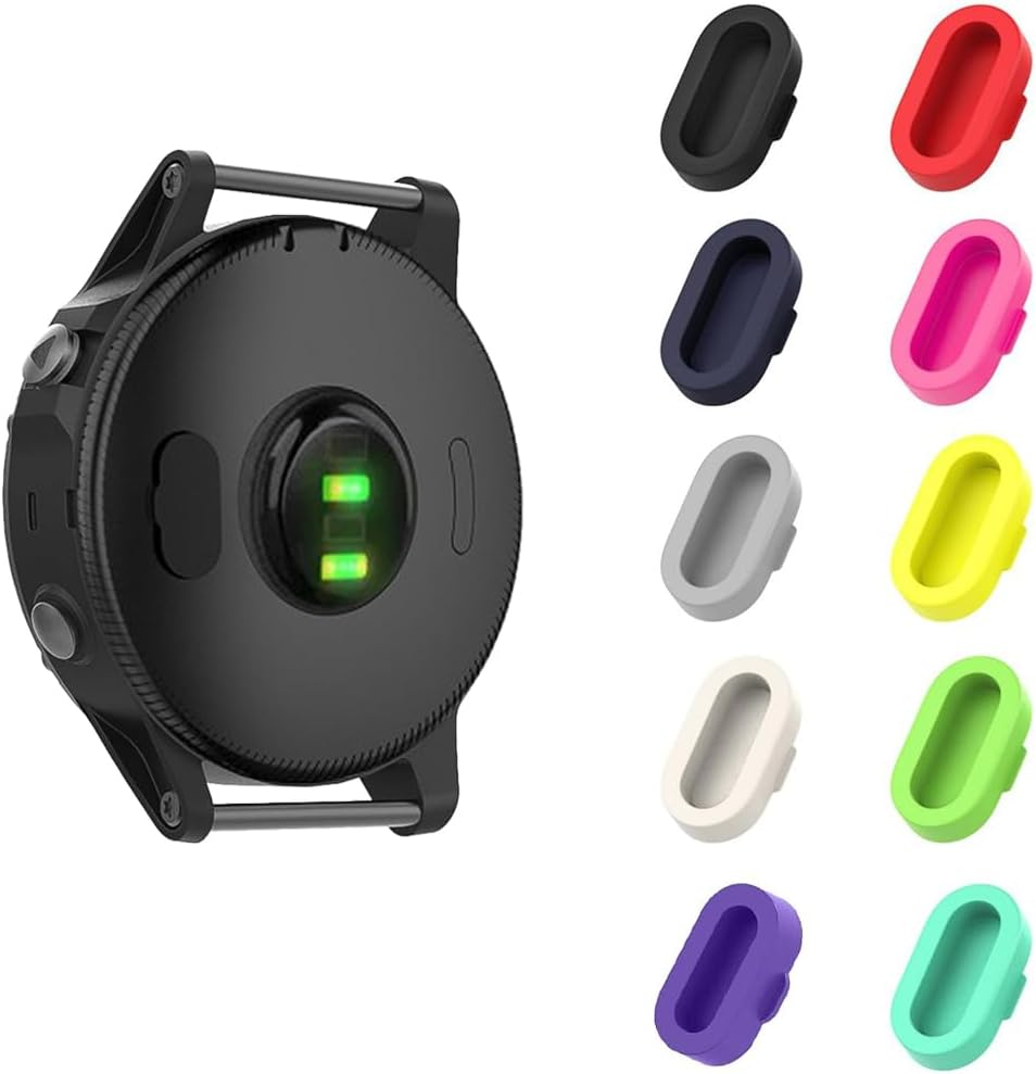 Silicone Dust Plug for Garmin Forerunner 45/55/165/245/255/265/745/935/955/965, Approach S60/S62/S50/S10/S12/G12, Swim 2/Vivosmart 5/Enduro/Vivomove Style Charger Port anti Dust Plug (10)