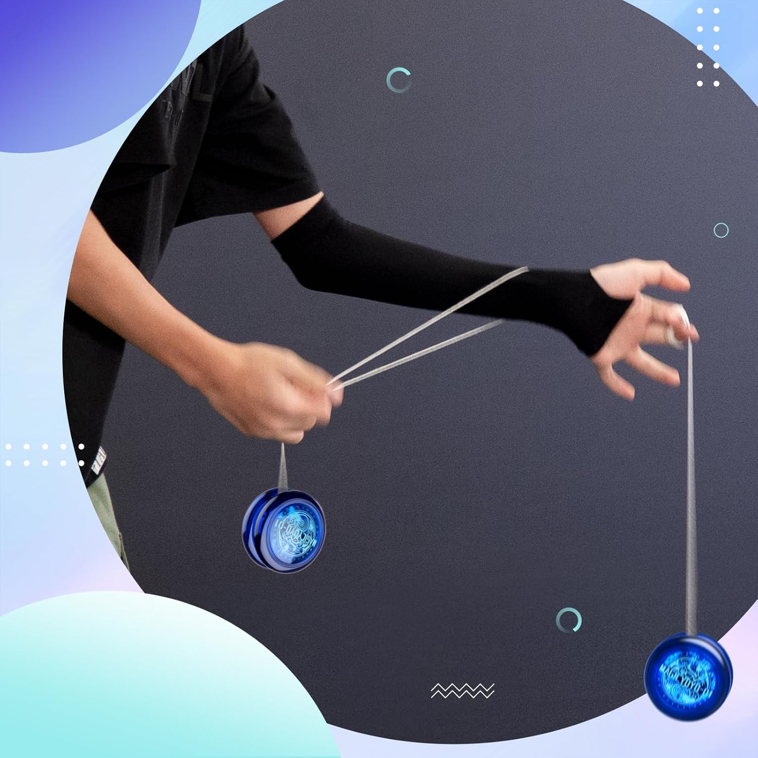 MAGICYOYO Looping Yoyo Responsive Yo Yo for Kids, Beginner 2A Loop Yo Yo Easy to Play Basic String Tricks (D1 Blue) image number 5