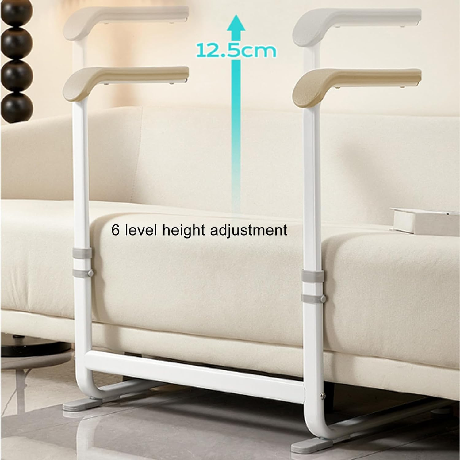Stand Assist, Couch & Chair Standing Aid for Elderly Seniors, Mobility Standing Aid Rail with 6 Heights Adjustable, TPE Handles, Non Slip Seat Lifter Chair Lift Assist Device - Gray image number 7