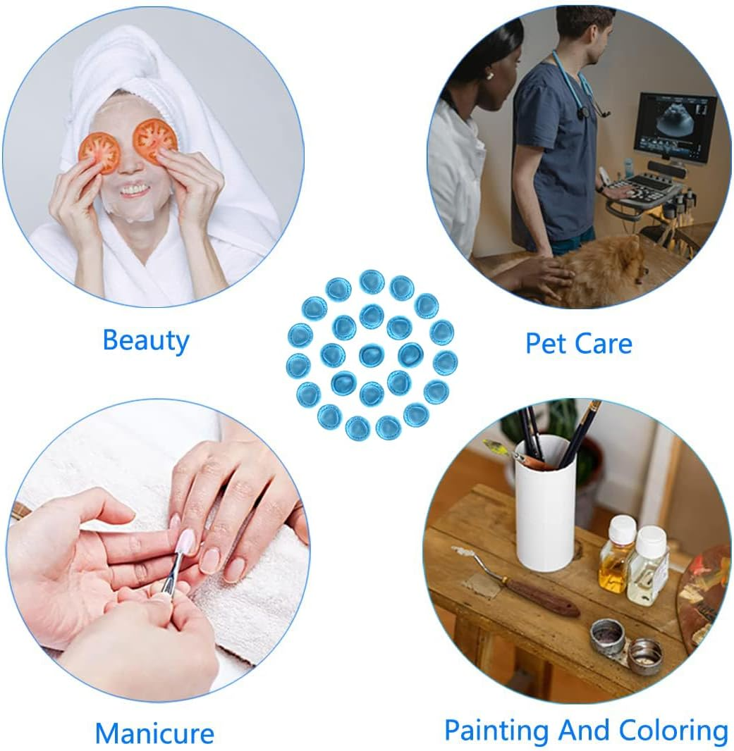 100Pcs Large Size Disposable Nitrile Finger Cots, Finger Stall Manicure Painting Household Cleaning Office Laboratory Finger Prerotection Sleeves Not Allergic (Blue) image number 3