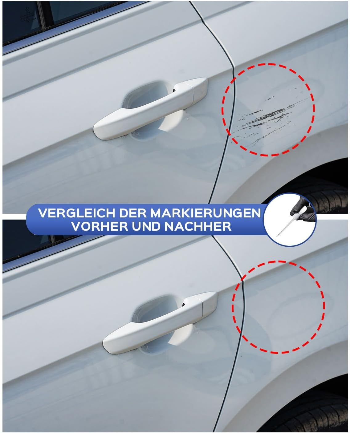 LC9A/0Q Pure White Paint Pen Compatible with Vw/Volkswagen Exact Match for Chips and Scratches image number 3