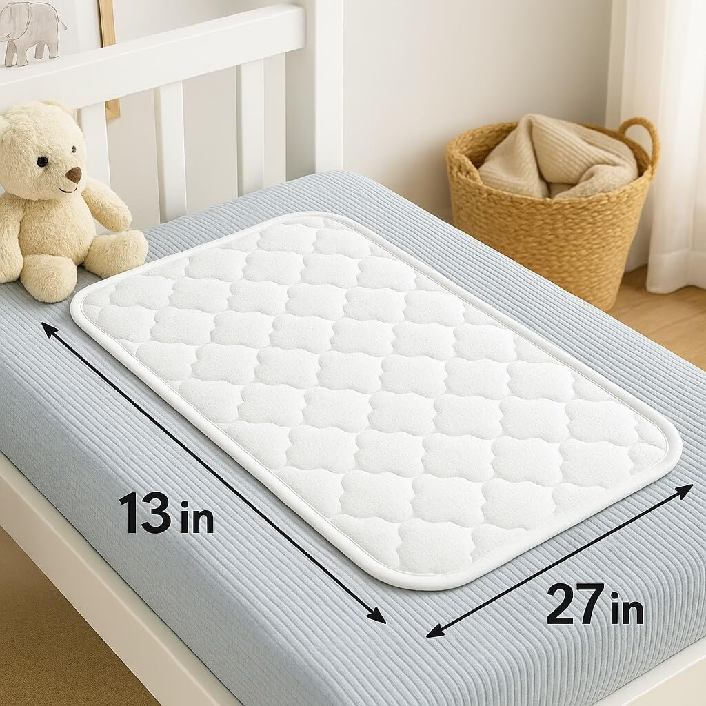 Blue Snail 3D Mesh Changing Pad Liner - Waterproof Layer, Quick-Drying Surface for Baby Diaper Changing - 13"X27" White image number 4