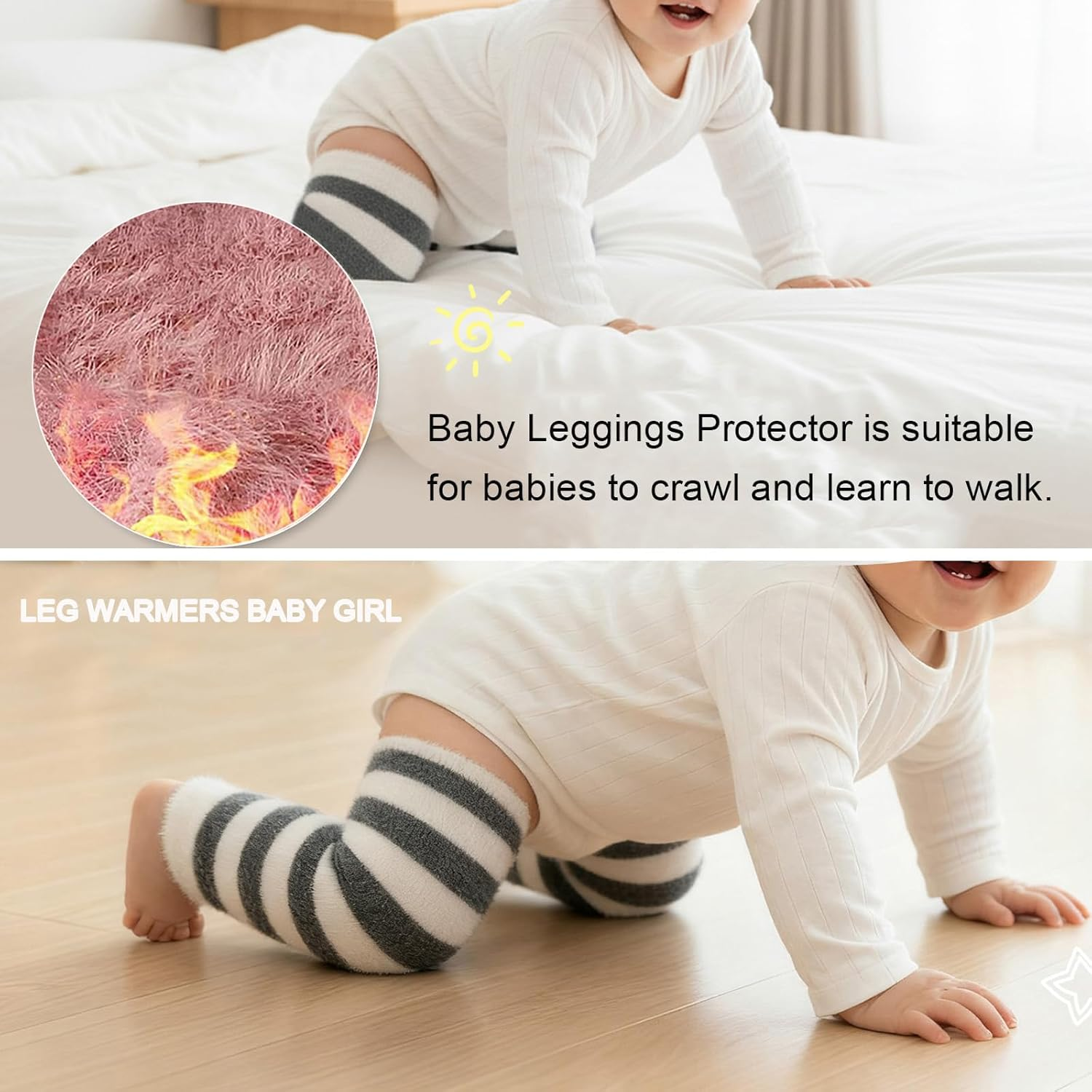 MOMSMENU Baby Leggings Winter Infant Leg Warmers 3-24 Months for Kids Boys Girls 5 Pairs image number 1