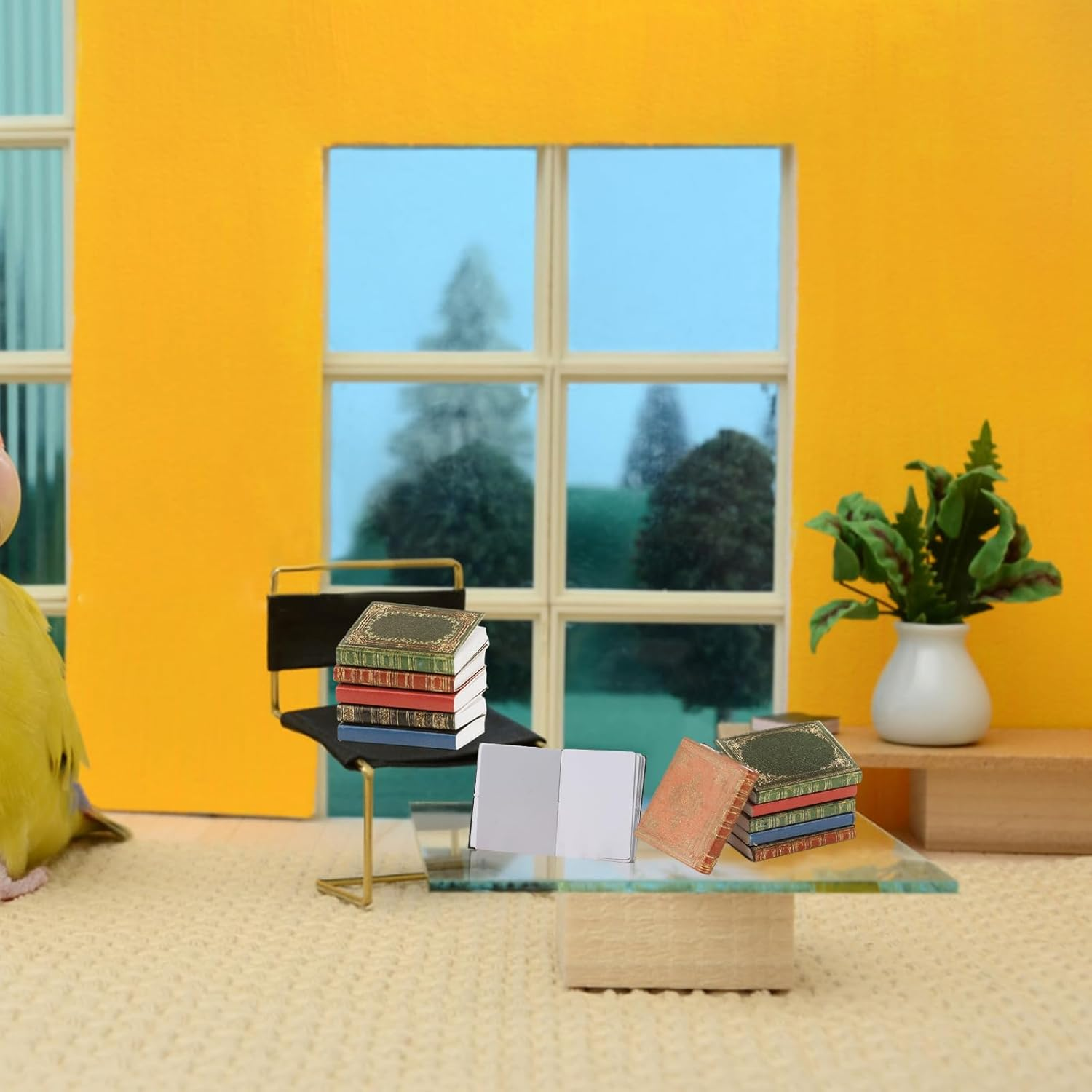 48Pcs 1:12 Scale Miniatures Dollhouse Books, Assorted Timeless Miniatures Books Dollhouse Decoration Accessories Mini Miniatures Books for Christmas Pretend Play image number 6