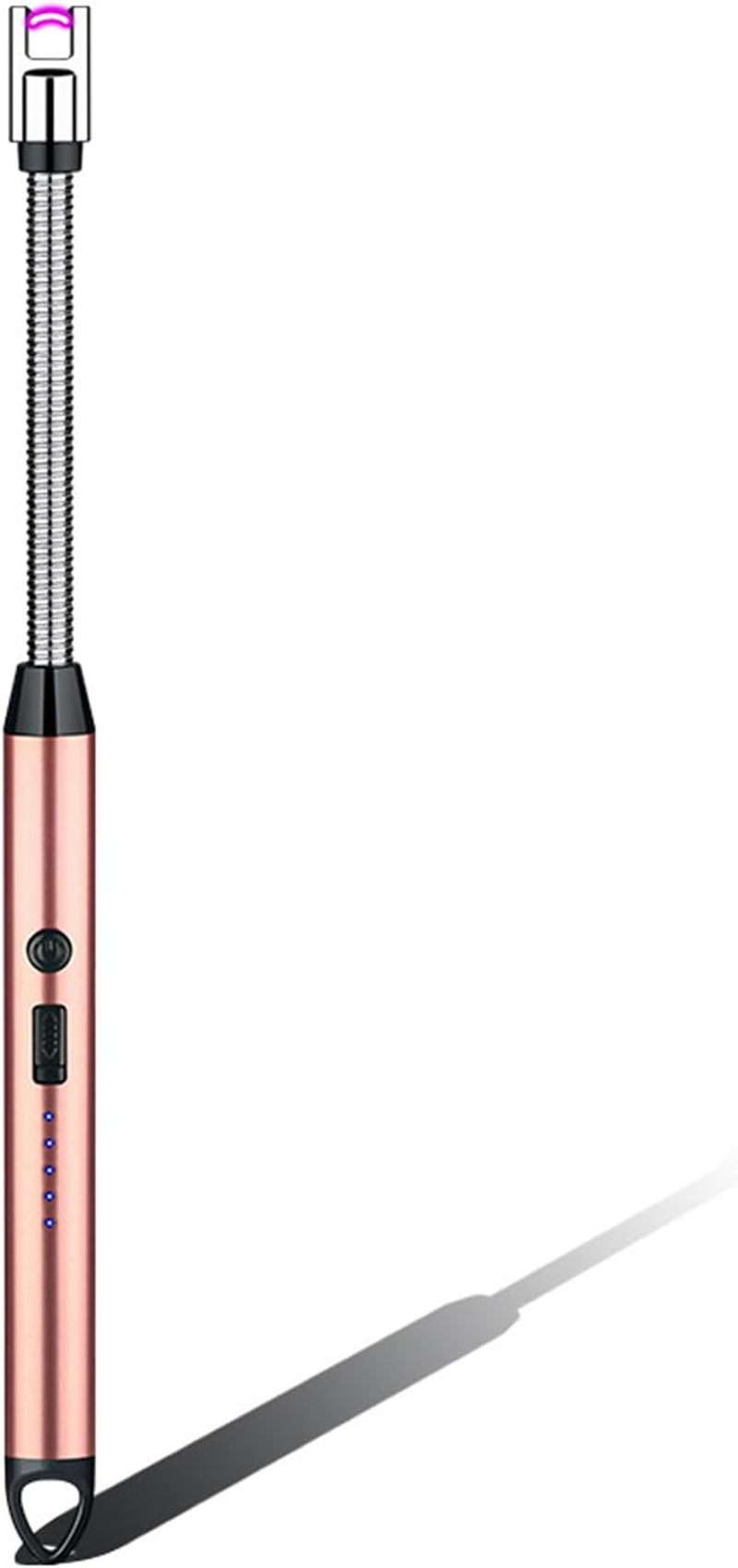 Candle Lighter, Electric Lighter Rechargeable Flameless Long Lighter with Battery Indicator Windproof 360&deg;Flexible Arc Lighters for Candle Grill Kitchen Gadgets Stove Fireplace BBQ Camping, Safe Lock image number 3