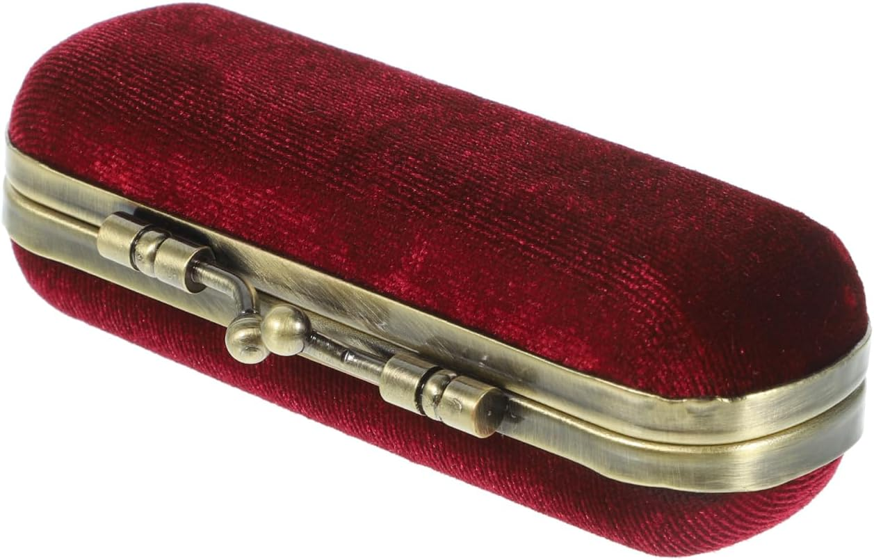 DOITOOL Ladies Lipstick Box Lipstick Case with Mirror Elegant Lipstick Organizer Vintage Lipstick Holder Ladies Vintage Purse Outdoor Travel Delicate Suitcase Flannel image number 5