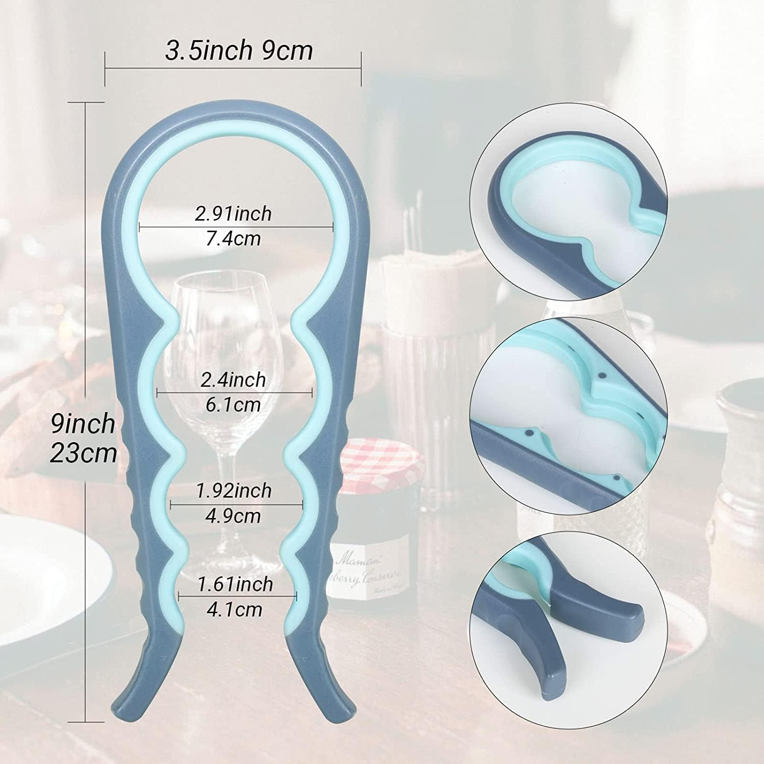 MAEXUS 4 in 1 Jar Opener Kit for Seniors with Arthritis, 5 in 1 Multi-Function Bottle Can Opener Set for Weak Hands, Grip Lid Twist Gripper image number 3