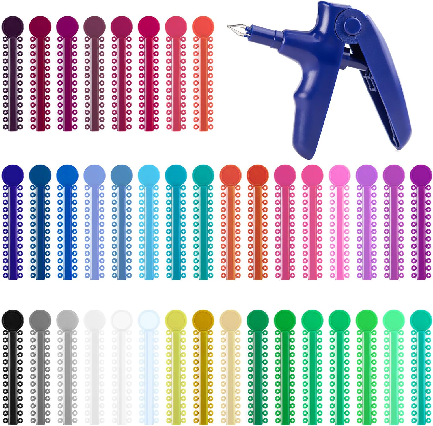 LOVEWEE Dental Orthodontic Ligature Ties and Orthodontic Ligature Gun Tools Teeth Orthodontic Ligature Ring Rubber Bands Multi-Color(1040 Pcs/Bag) image number 5