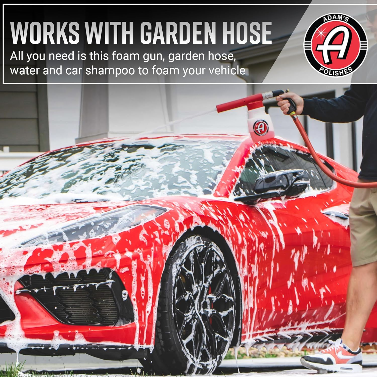 Adam'S Premium Foam Gun Car Wash Foam Gun for Garden Hose | Mix with Car Soap & Water & No Pressure Washer Required | Mega Suds Car Detailing & Car Cleaning Foam Sprayer