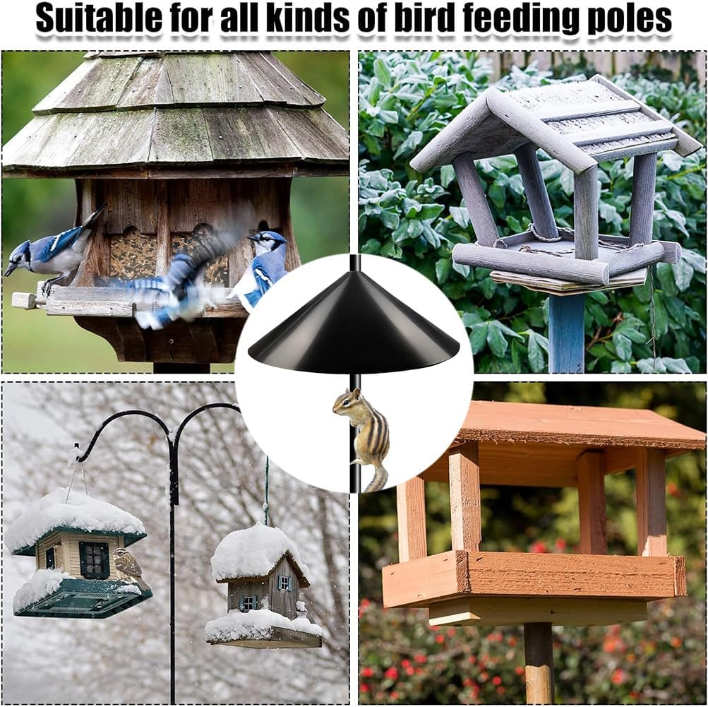 HPAMR Squirrel Proof Baffle, outside Pole Mount Bird House Guarded, Squirreling Guard Stopper, Pole Mount Squirrel Guard Stopper, Outdoors Bird Feeder Poles (2Pcs)
