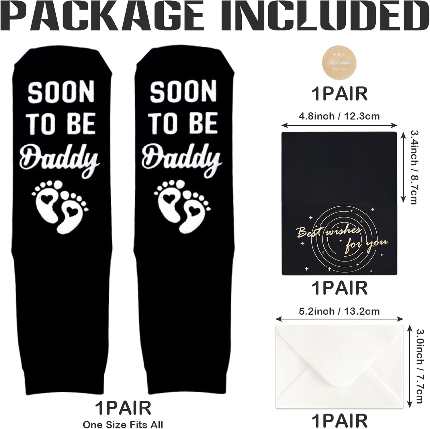 Joyesplay Father'S Day Socks,Fathers Day Gift,Funny Socks for Men,Men Fun Crews Socks,For Men Funny Black Crew Cotton Socks Dad Birthday Gift image number 2