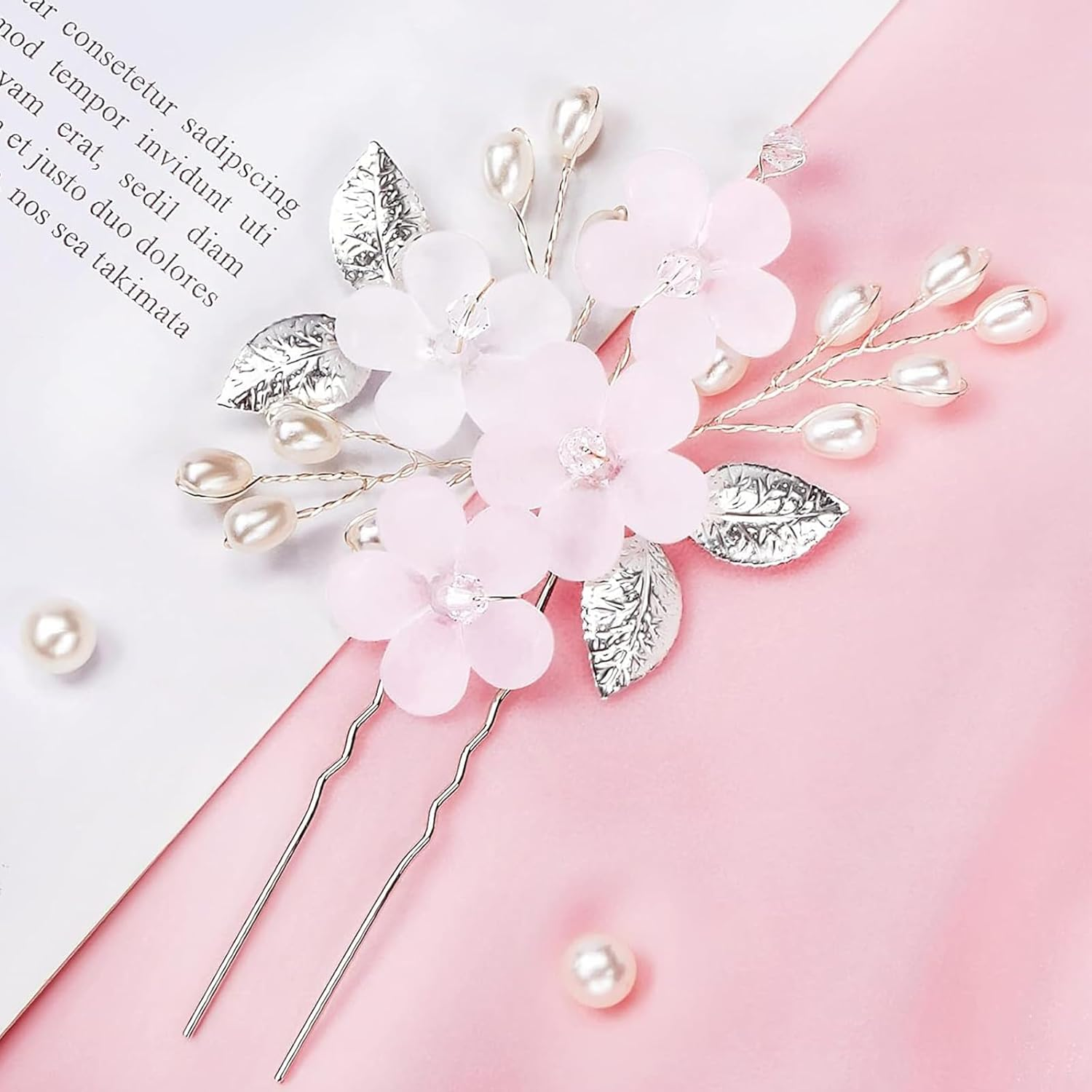 Xlwen Pack of 5 Bridal Hair Accessories, Wedding Hair Pins, Perfect for the Bride, Bridesmaid or Flower Girl image number 1