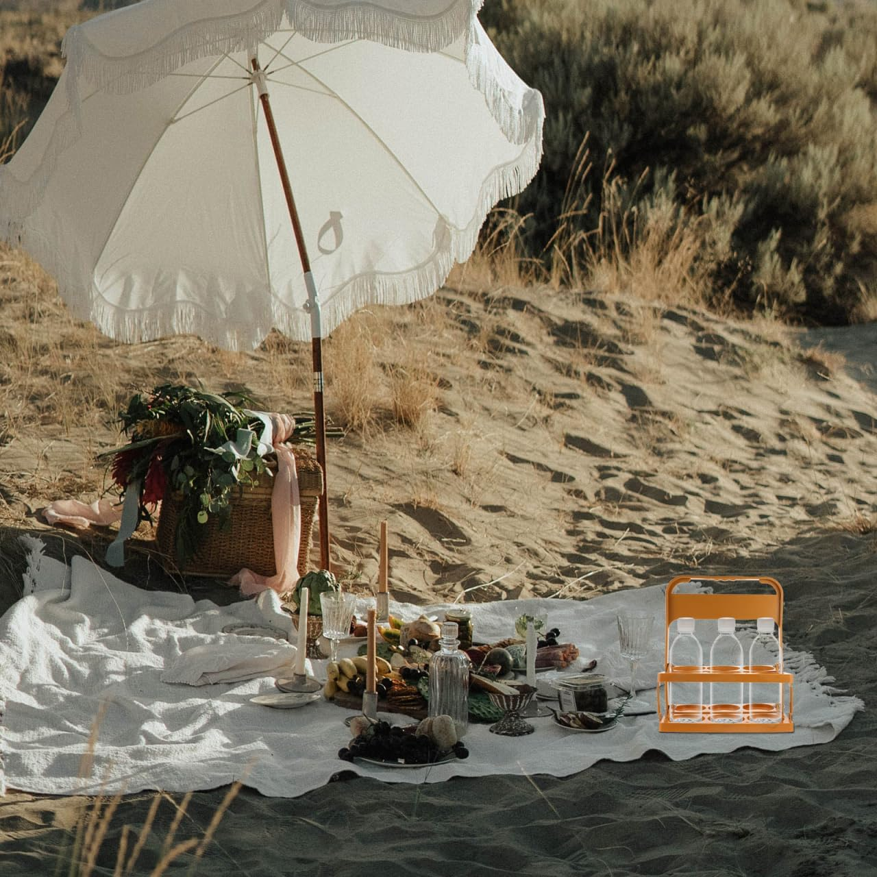 Ciieeo Portable Coffee Color Drink Carrier with Handle, Foldable 6-Bottle Holder for Athletes, Picnics, Barbecues, and Outdoor Activities image number 1