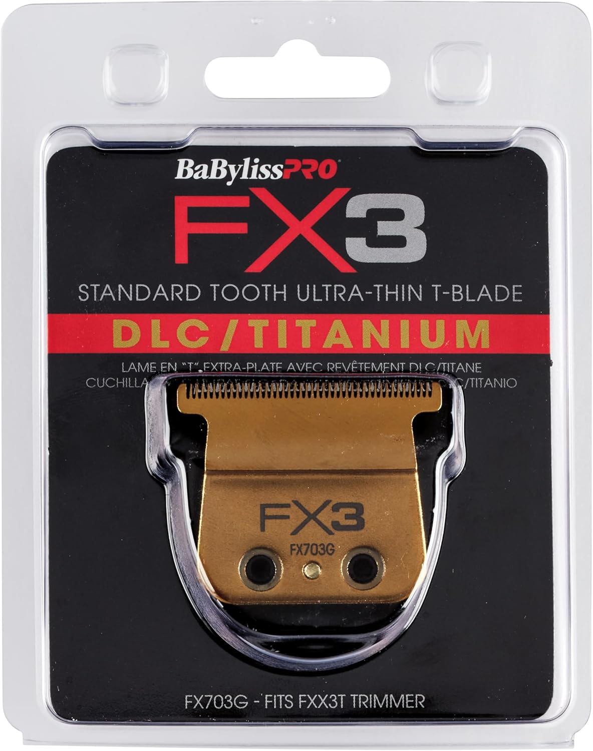 Babylisspro FX703G FX3 Dlc/Titanium Ultra-Thin Zero Gap Thin Tooth Replacement Trimmer Blade image number 2
