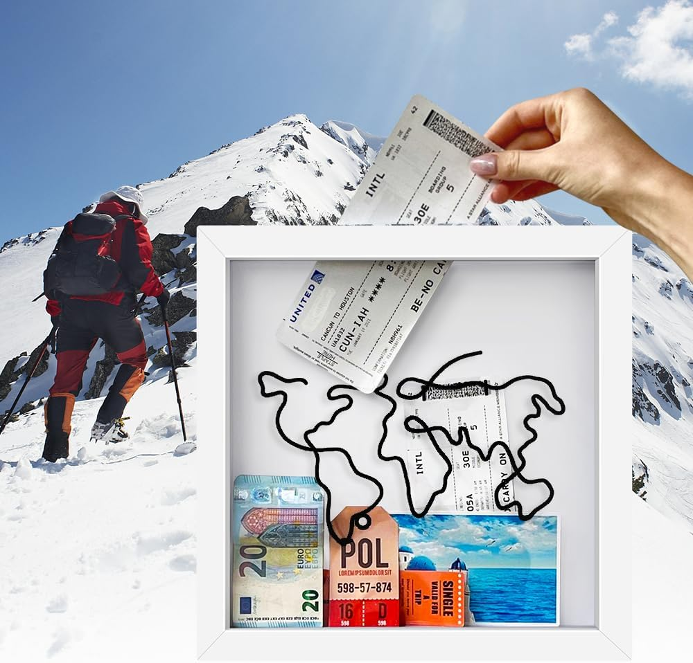 AHOUGER Voyager Keepsake Box, Token Storage Box With, 12Inch Display Cases for Mementos, Token Container with Global Travel and Aviation Theme, Gift for Travel Lovers image number 6