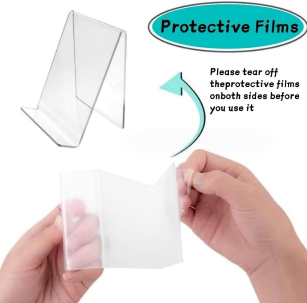 Jindizi 5Pcs Acrylic Book Display Stand Clear Easel with Ledge Tablet Holder for Displaying Books, Pictures, Notebooks, Cds, Artworks, Etc image number 2