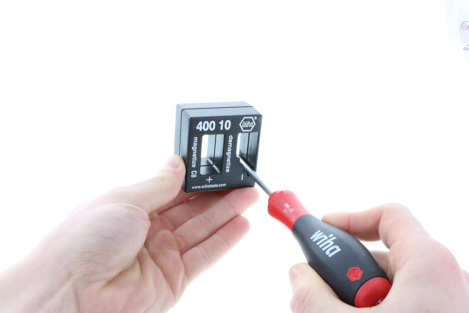 Wiha Magnetizer Demagnetizer, 2X2X1, Black, Flat Head, Magnetic Tip image number 3