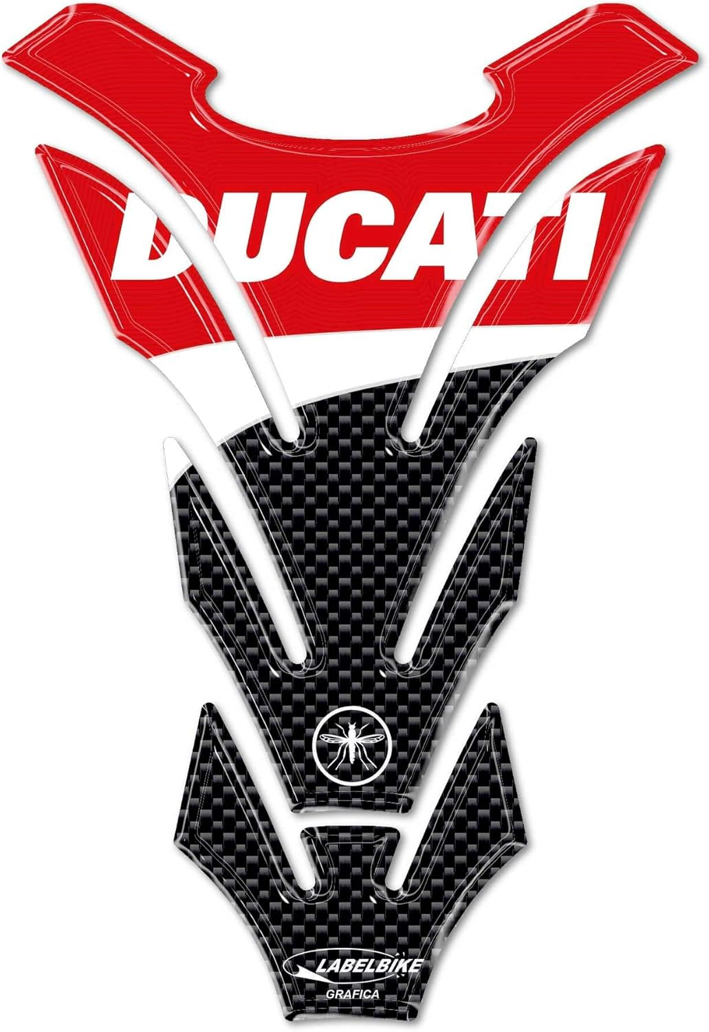 Labelbike - Tank PAD 3D Gel Resin Sticker Motorcycle Tank Decoration and Protection Compatible with Ducati Corse - Carbon image number 4