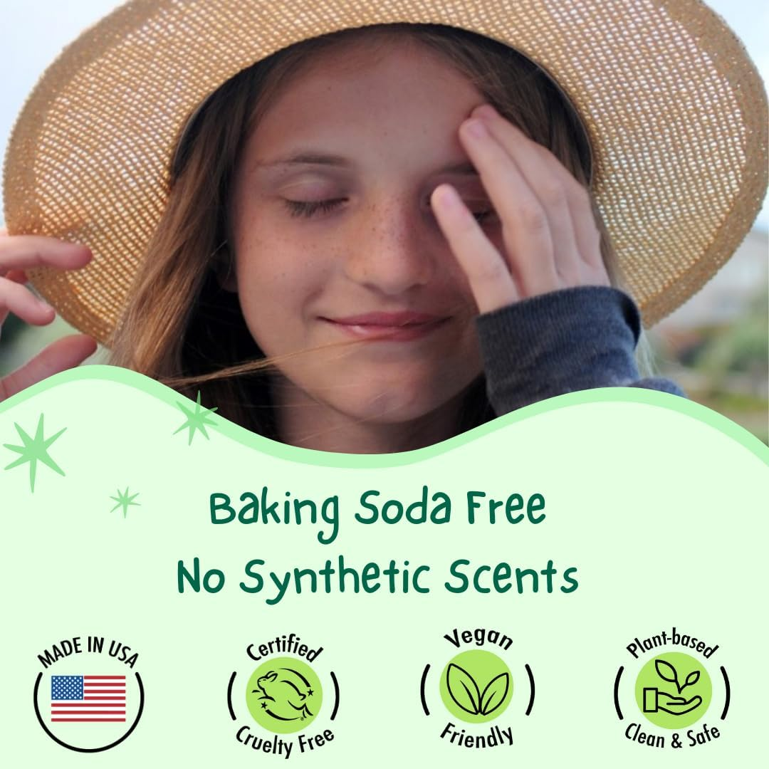 MONA BRANDS All Natural Deodorant for Kids for Girls & Boys Sensitive Skin No Baking Soda No Aluminium Vegan, Non-Gmo, Gluten & Cruelty Free 1 Unit Honeydew, Full Size (50Ml) image number 4