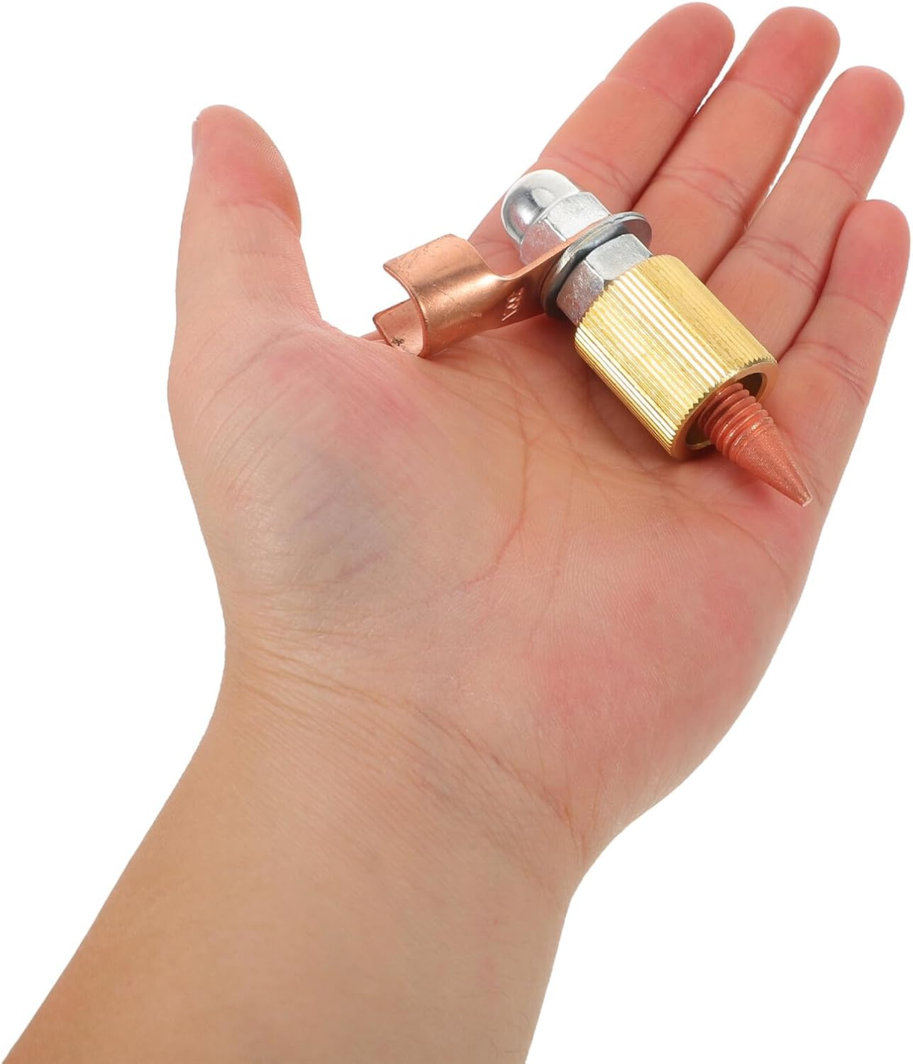 TOMETURE 2Pcs Auto Body Welding Ground Clamp Tools, Vehicle Panel Beating and Sheet Metal Dent Puller Attachments for Welding Machine Accessories, Copper Collet Chuck Body Panel Repair Kit image number 4