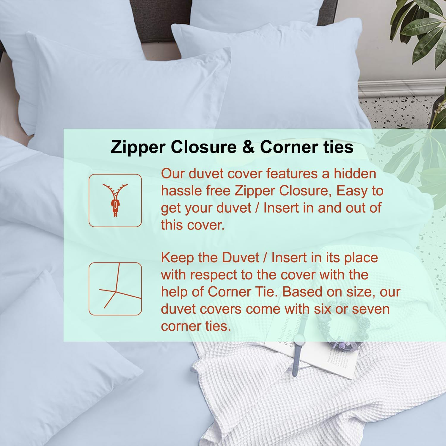 SLEEP-NEST Hotel Luxury Duvet Cover King Size 104"X90", 3 Piece All-Season Bedding Set with Zipper Closure & Corner Ties, 100% Egyptian Cotton, 600 TC, Extra Soft & Breathable Cover &ndash; Light Blue