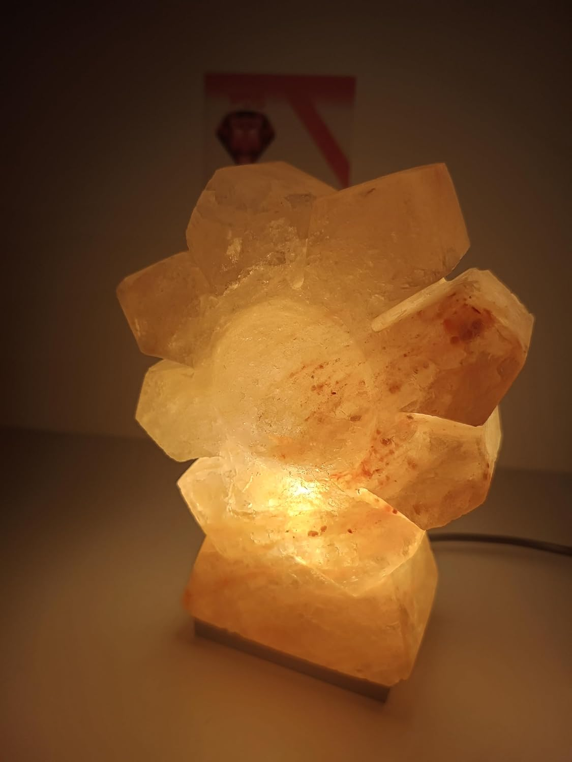 Himalayan Premium Natural Sun Flower Salt Lamp 100% Authentic, Beautifully Hand Crafted Sun Flower Salt Lamp Comes with Complete Electric Fitting image number 1