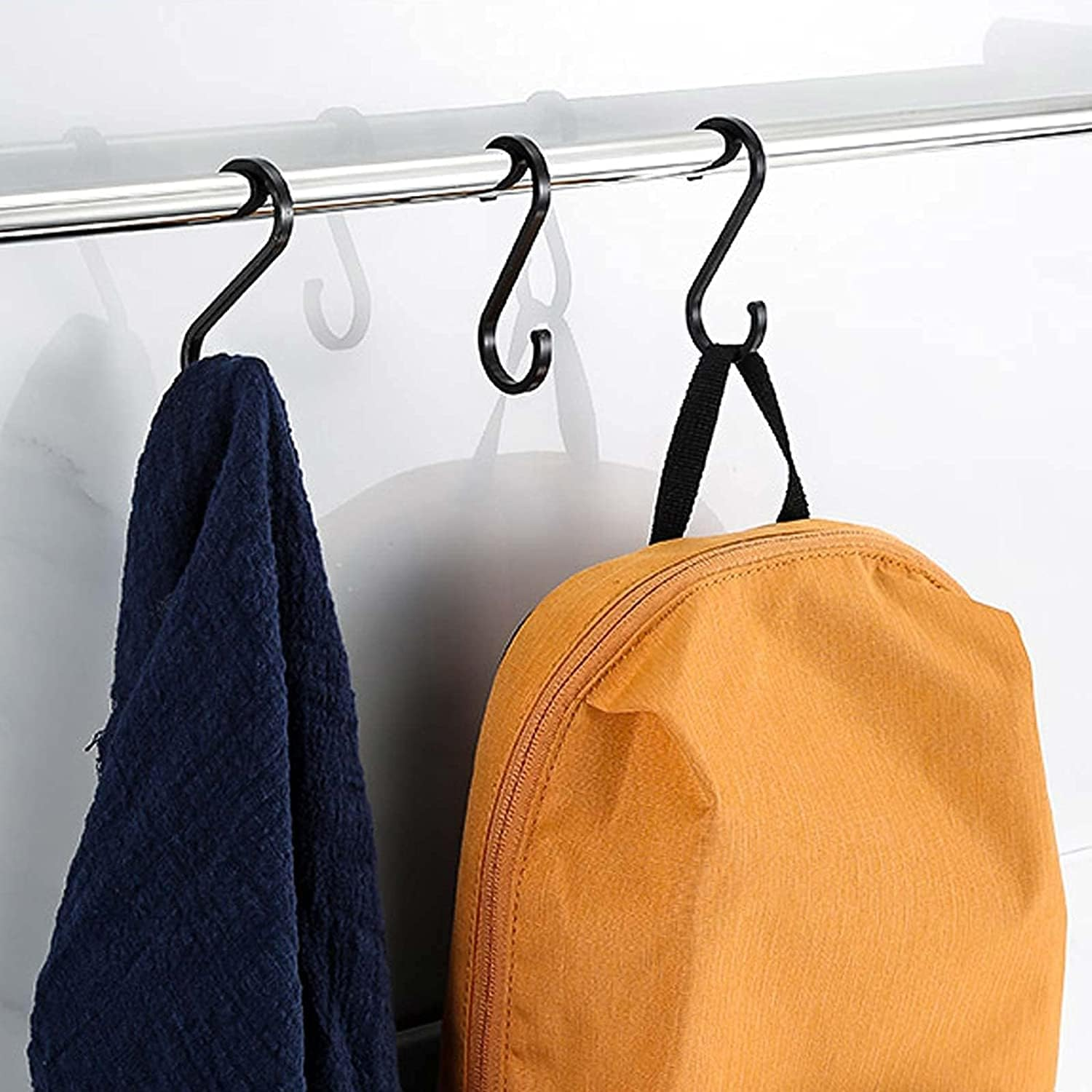 ZDY Aluminum S Hooks, 12 Pack, Heavy Duty, Matte Black, 55 Lbs Capacity, Modern Style, Space Aluminum, S Hooks for Kitchen, Closet, Garage, Bathroom, Garden