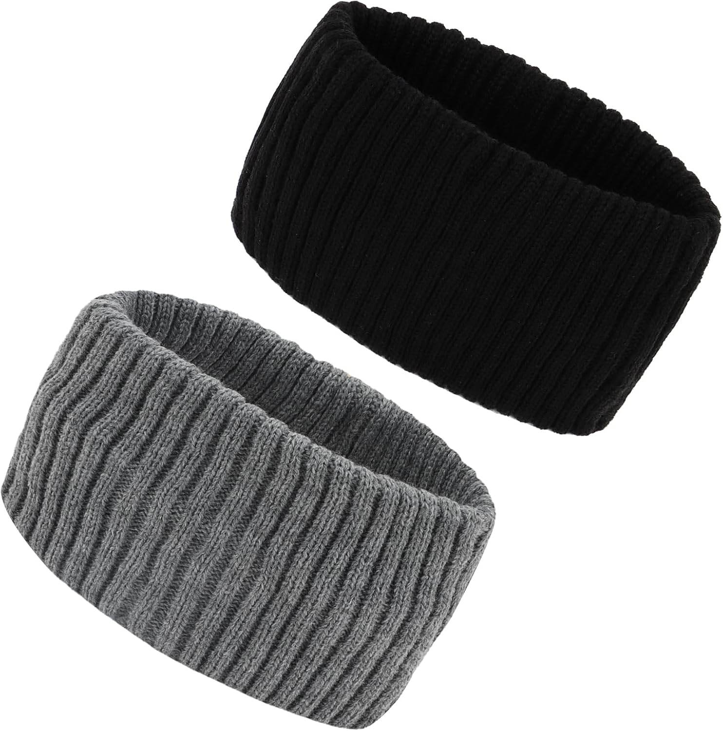 YISSION Winter Headbands for Women Non Slip Wide Headbands Thick Knit Head Bands Black White Headband Soft Ear Warmer Hairbands Hair Accessories for Women Girls