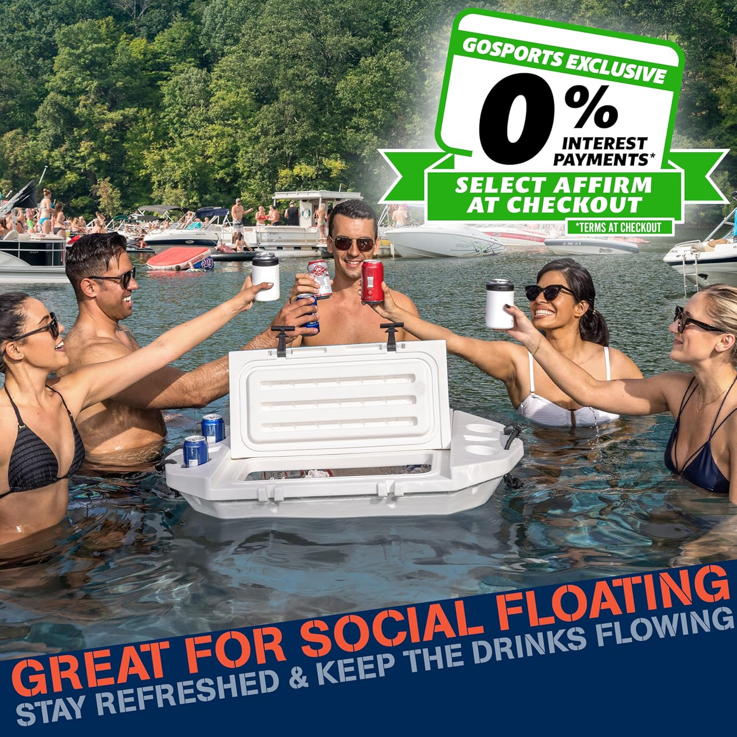 Cuddy Floating Cooler and Dry Storage Vessel for Land & Water &ndash; 40QT&ndash; Great for River, Beach, Kayak, Pool, & Lake - Multiple Color Options image number 2