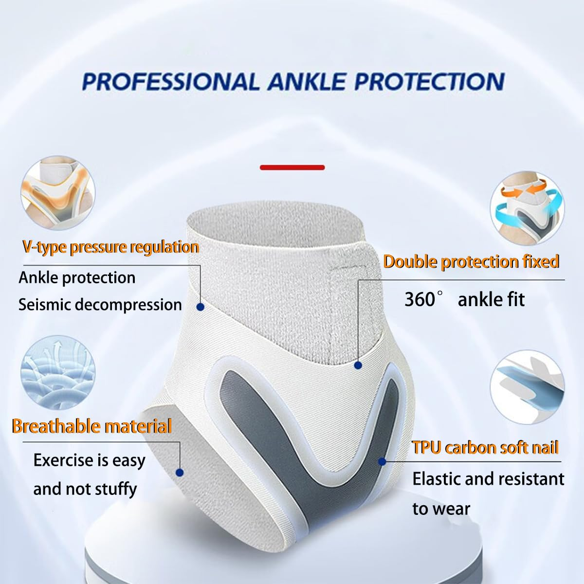 Ankle Support Brace， Open-Heel Ankle Brace with Adjustable Straps for Sports Protect, Plantar Fasciitis, Achilles Tendonitis, Ligament Damage, Injury Recovery，Male and Female, Distinguish Left and Right (Left, L) image number 1