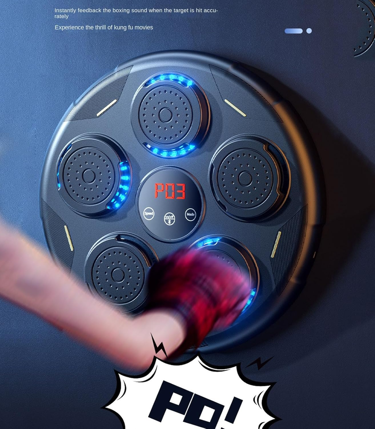 Music Boxing Machine with Glove, Bluetooth Smart Training Equipment, Wall Mounted Focus Agility Digital Target Punching Pads Suitable for Kids image number 4