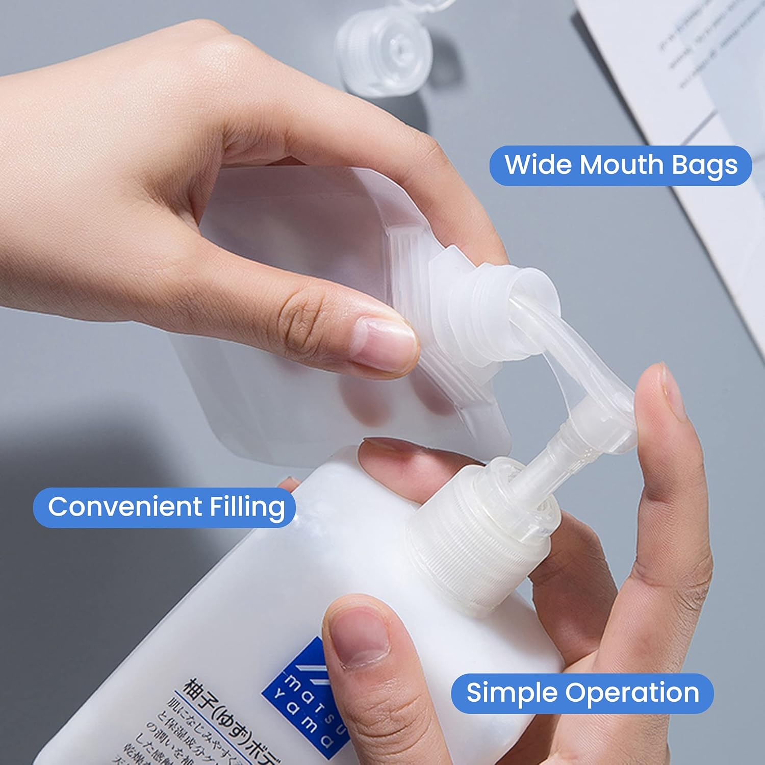 YASUOA Travel Bottles for Toiletries Containers with Labels TSA Approved Essentials Shampoo Leak Proof Refillable for Lotion Cream Cosmetic Creams Shower Gel Liquids Women (12PCS) image number 2