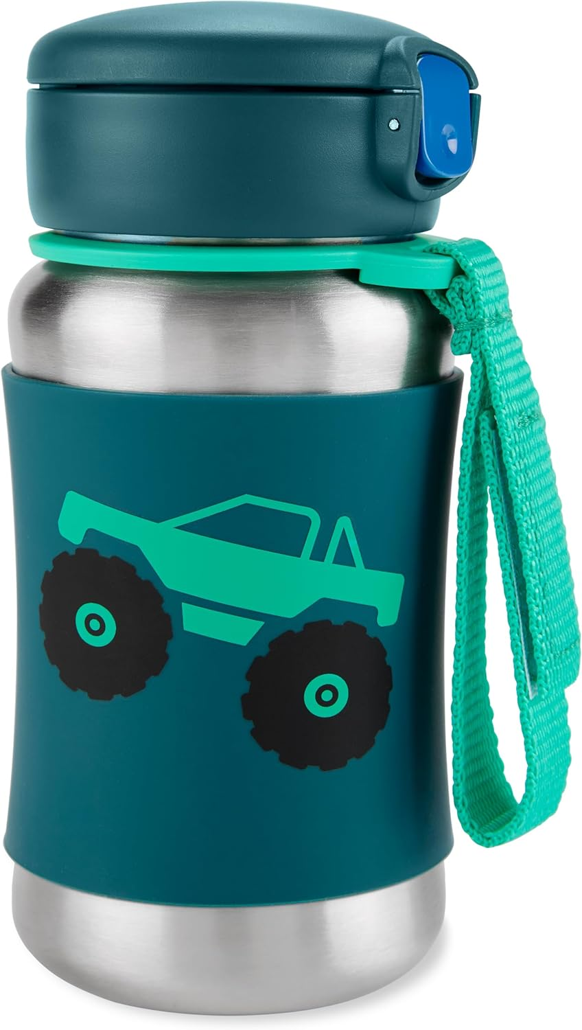 Skip Hop Spark Style Stainless Steel Straw Bottle, Truck, 350 Ml Capacity image number 2