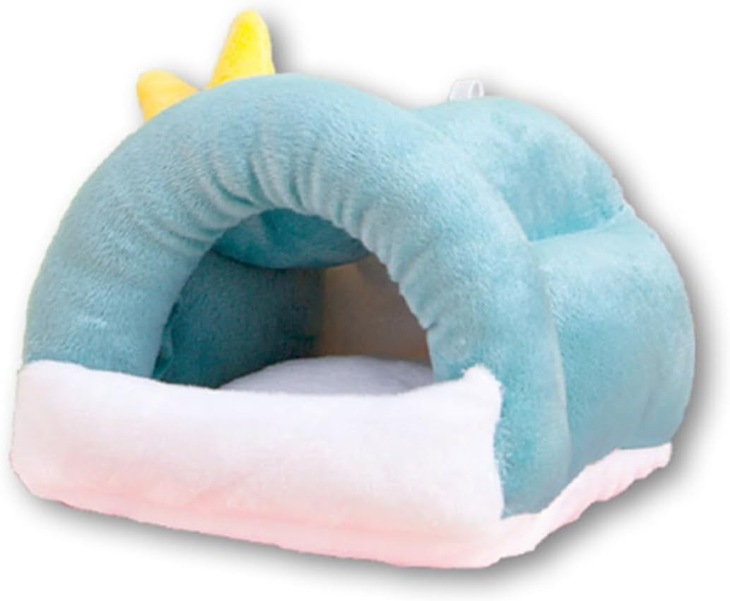 Rat Hamster Hanging Bed Hammock House,Cartoon Small Animal Hideout Hut Nest Cute Toy for Mice,Sugar Glider,Dwarf Hamster,Guinea Pig,Bird,Parrot (Green, L:20 * 20Cm) image number 1