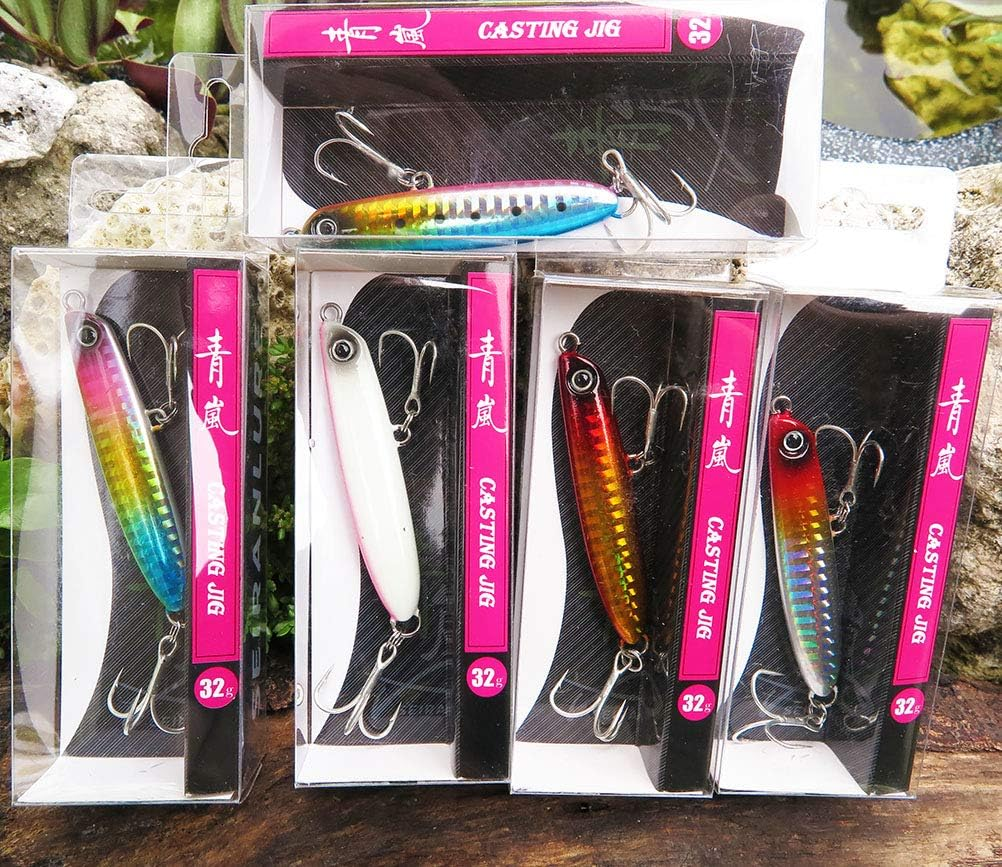 Aoarashi Lure Flounder Lure, Sea Bass, Metal Jig, 0.7 Oz (21 G), 1.1 Oz (32 G), 1.6 Oz (45 G), Set of Rear Center of Gravity, Distance, ST-46 Hook, Iron Plate Lure, Blue, Surf, Hairtail, Root Fish image number 6