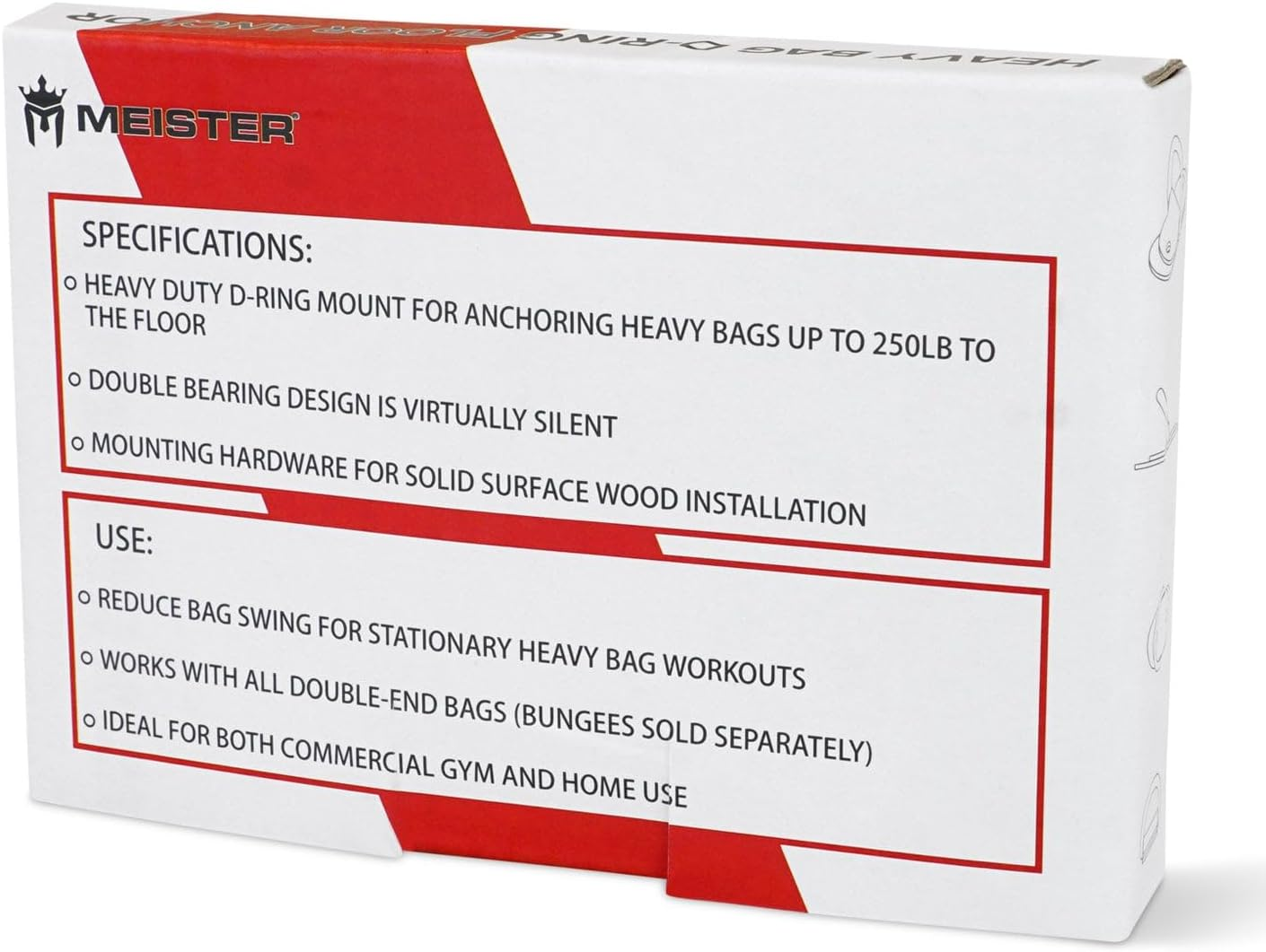 Meister Double-End Heavy Bag D-Ring Floor Anchor Mount - Black image number 5