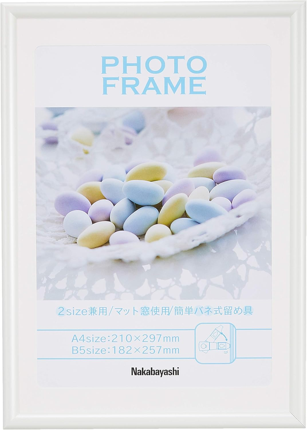 Nakabayashi Resin (PVC) Photo Frame, A4/B5, White, F-TPS-401-W image number 4