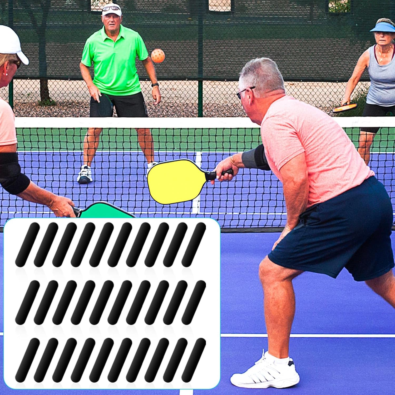 30Pcs Lead Tape for Pickleball Paddles, 3G Self Adhesive Pickleball Lead Tape Pickleball Accessories for Paddle Edge Protection Increases Power and Swing Speed (Black) image number 1