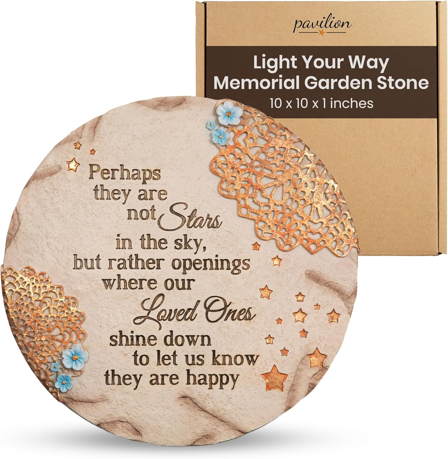 Pavilion Gift Company - Stars in the Sky - Garden Stone Bereavement Grief Loss Memorial Remembrance Loved Ones Home Garden Decor Keepsake image number 3