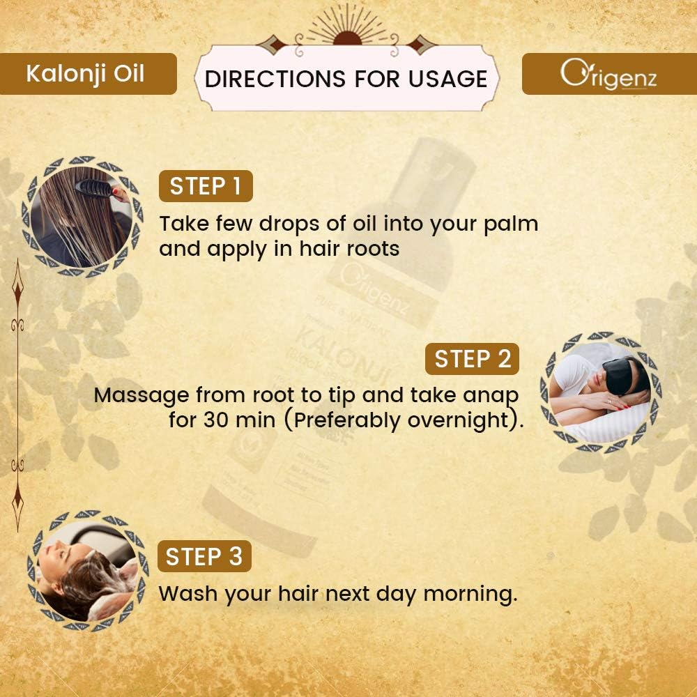 Origenz Premium Black Seed Oil (Kalonji Oil) 100Ml (Hair Oil) (Pack of 1) image number 3