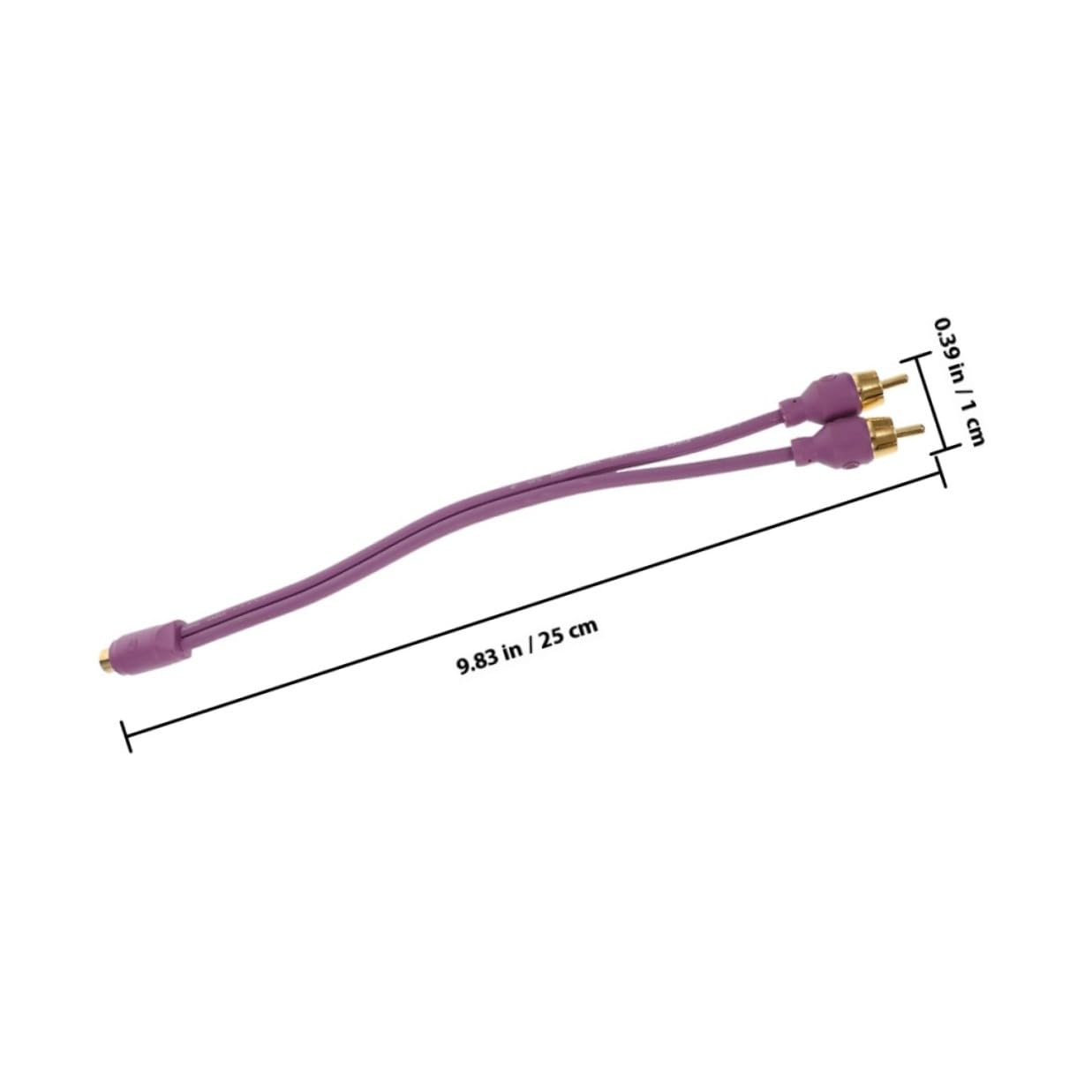 IMIKEYA 2Pcs Violet RCA Y Splitter Cable Dual Headphone Jack Adapter for Car Audio Subwoofer Amplifier Converter Compatible with Home Theater and CD Player Systems