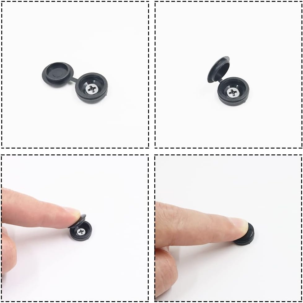 200 Pieces Hinged Screw Cover Caps, Fold Screw Snap Covers Washer Flip Tops, Colorful Screw Cap Covers (200Pcs) image number 3