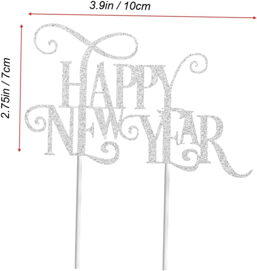10Pcs Glitter Cupcake Toppers Fruit Pick Cake Dessert Toppers New Year Party Cake Topper Wedding Decoration Christmas Decor Happy New Year Cake Toppper Paper Cup Cake Supplies Baby image number 4