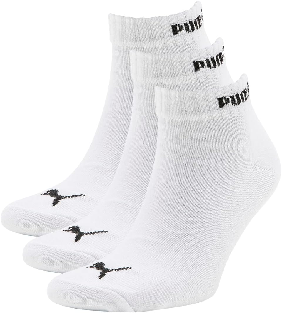 PUMA Unisex Quarter-V Socks 3P