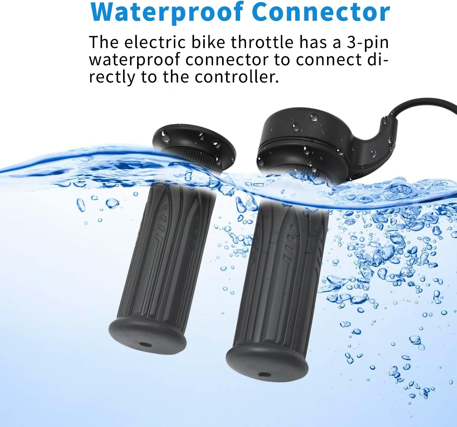 Ebike Throttle, 20X Full Twist Throttle for Ebike, Electric Bicycle Scooter Handlebar for Conversion E-Bikes or Scooters, 3 PIN Plug, 12V-72V Twist Throttie - 3 Pin Sm Plug image number 4