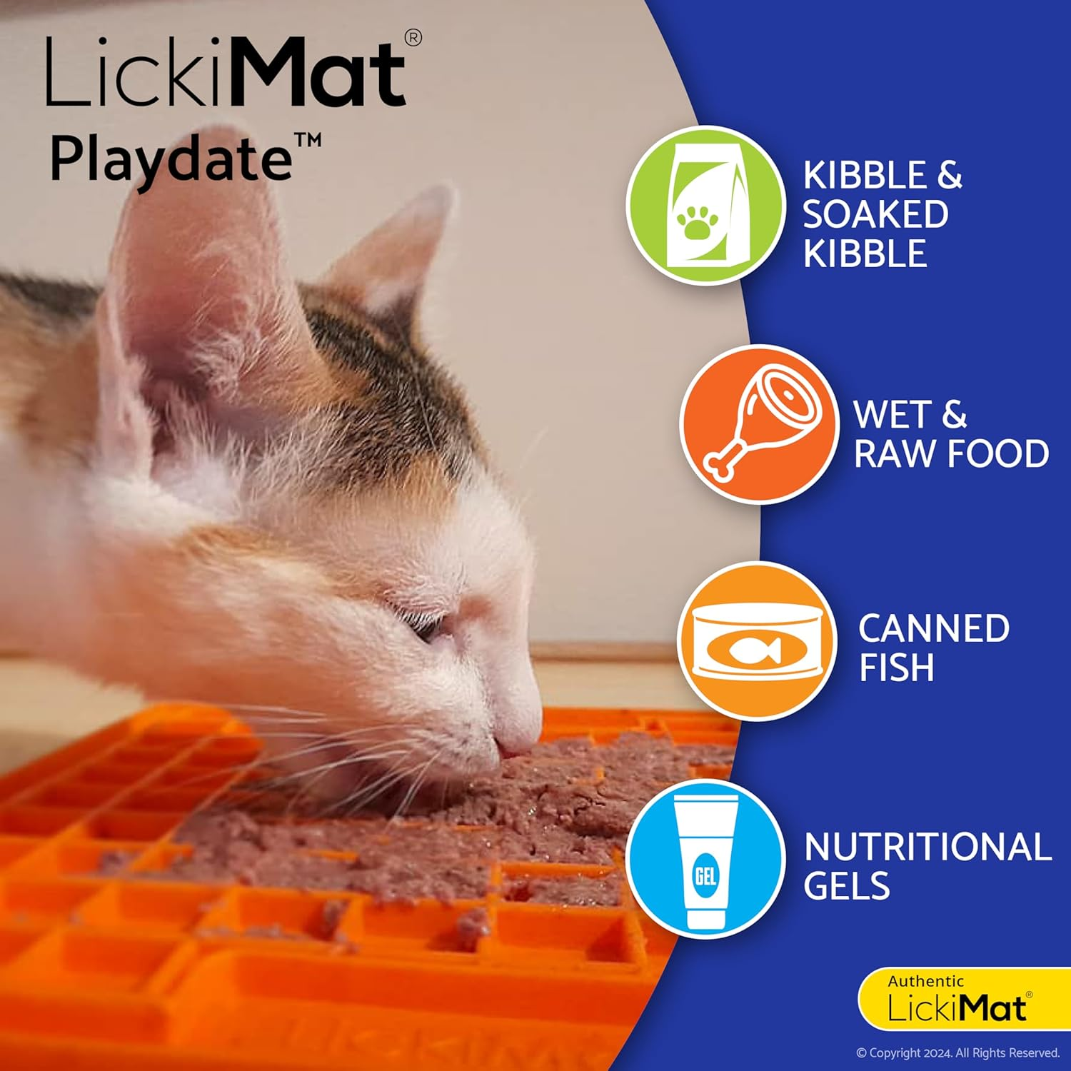 Lickimat Classic Playdate, Cat Slow Feeder for Feline Boredom and Anxiety Reduction; Perfect for Food, Treats, Yogurt, or Peanut Butter. Fun Alternative to a Slow Feed Cat Bowl or Dish, Purple image number 5