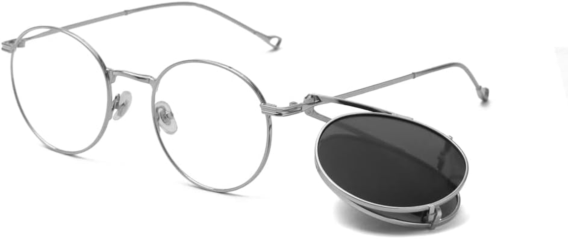 Kachawoo Flip-Up Lenses with Polarised Sunglasses Lens Clip on Sunglasses for Men Women Green Pink Blue Multifunctional Frame - Black With Green image number 6