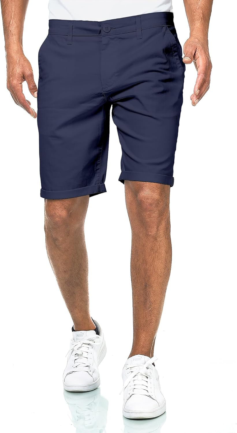 Smith & Solo Men'S Short Trousers - Chino Shorts Cotton Bermuda Trousers Summer Running Shorts Men'S Sports Training Trousers (Navy, S), Navy, S image number 3